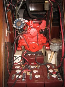 Shiny red engine